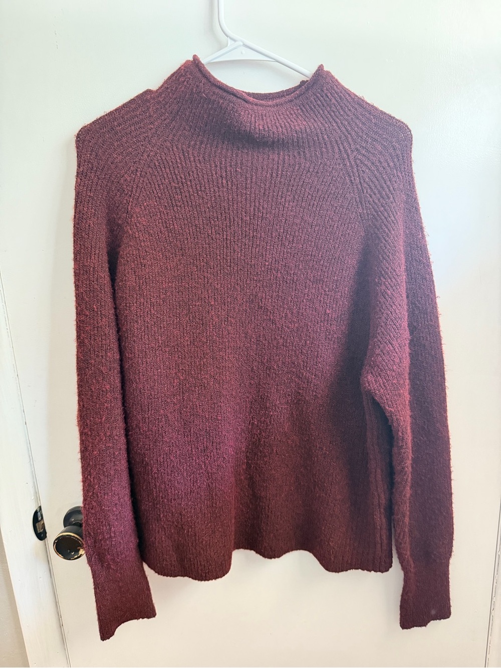 Thread & Supply Burgundy Cowl Turtleneck Sweater